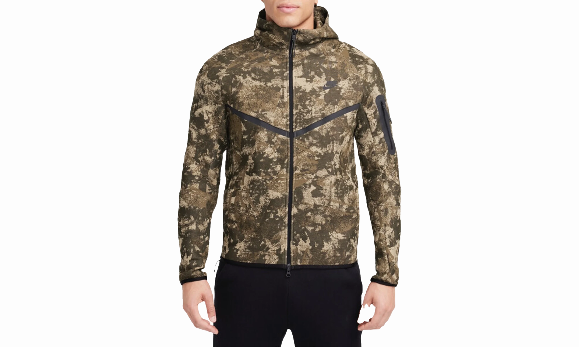 Tech Windrunner Fleece Full-zip Hoodie "Black"