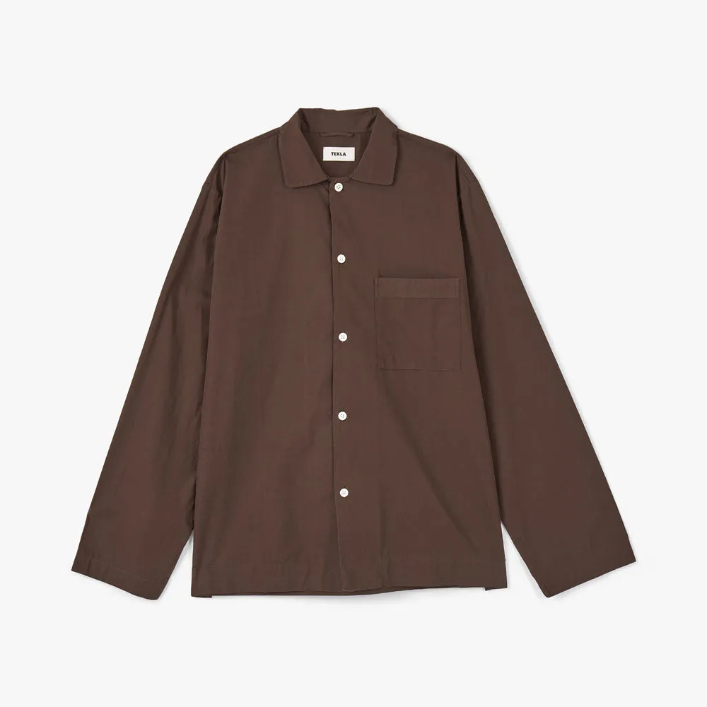 Tekla Poplin Long Sleeve Shirt / Coffee Rugged Style