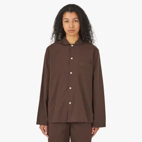 Tekla Poplin Long Sleeve Shirt / Coffee Sophisticated Look