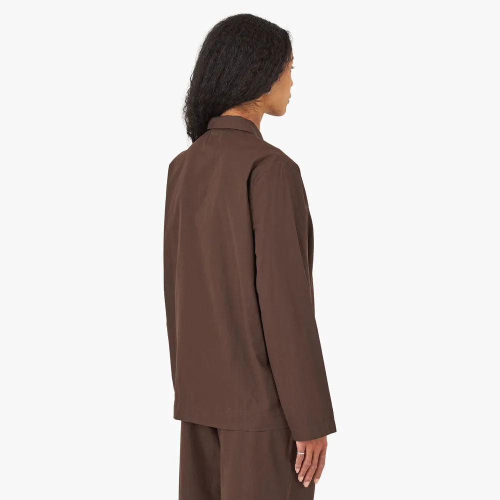 Tekla Poplin Long Sleeve Shirt / Coffee Vibrant Colors