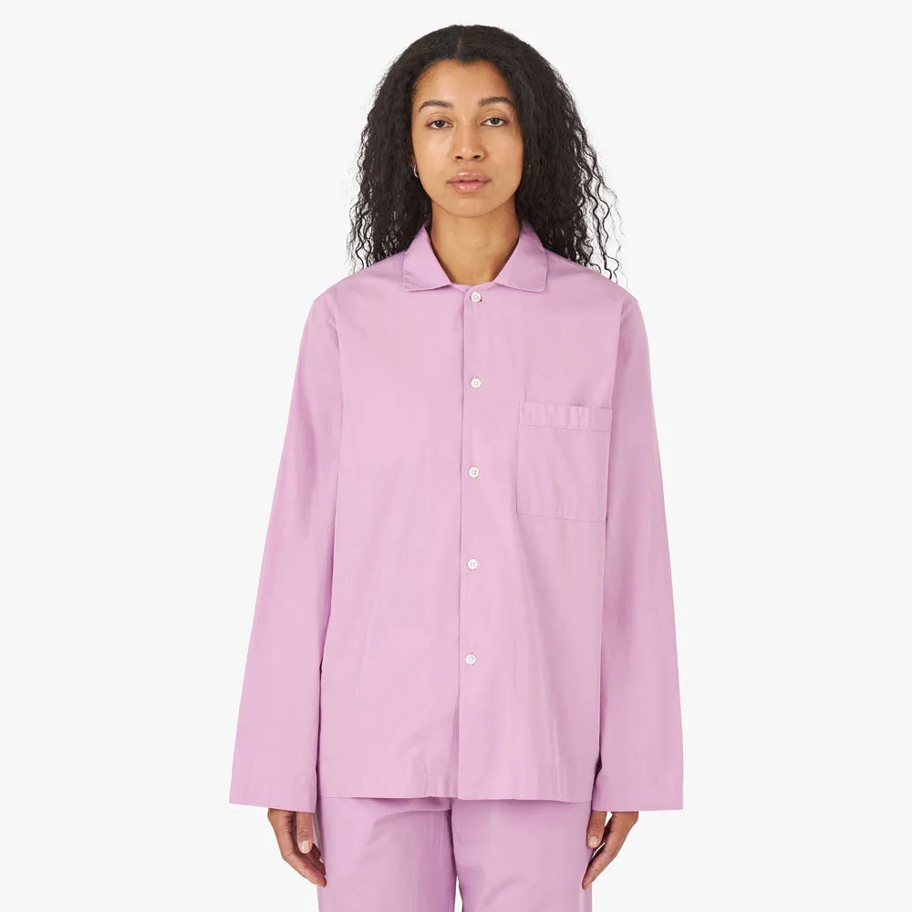 Non Iron Fabric Streamlined Design Tekla Poplin Long Sleeve Shirt / Purple Pink