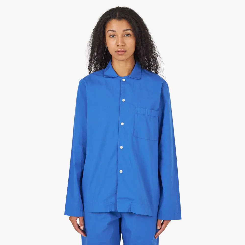 Tekla Poplin Long Sleeve Shirt / Royal Blue Geometric Print Cool Comfort