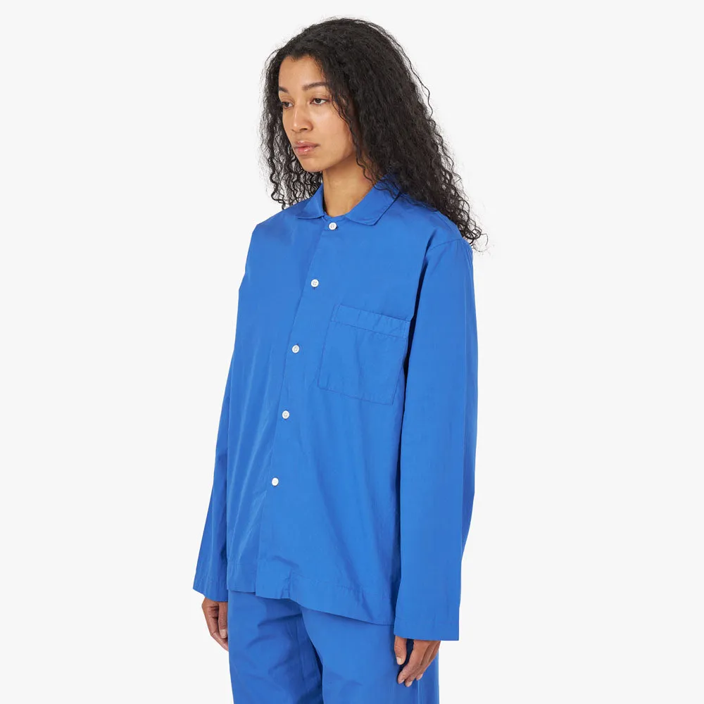 Tekla Poplin Long Sleeve Shirt / Royal Blue Road Trip Ready Geometric Print