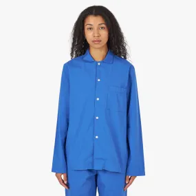 Tekla Poplin Long Sleeve Shirt / Royal Blue Geometric Print Cool Comfort