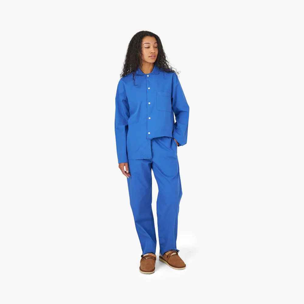 Monochrome Style Tekla Poplin Long Sleeve Shirt / Royal Blue