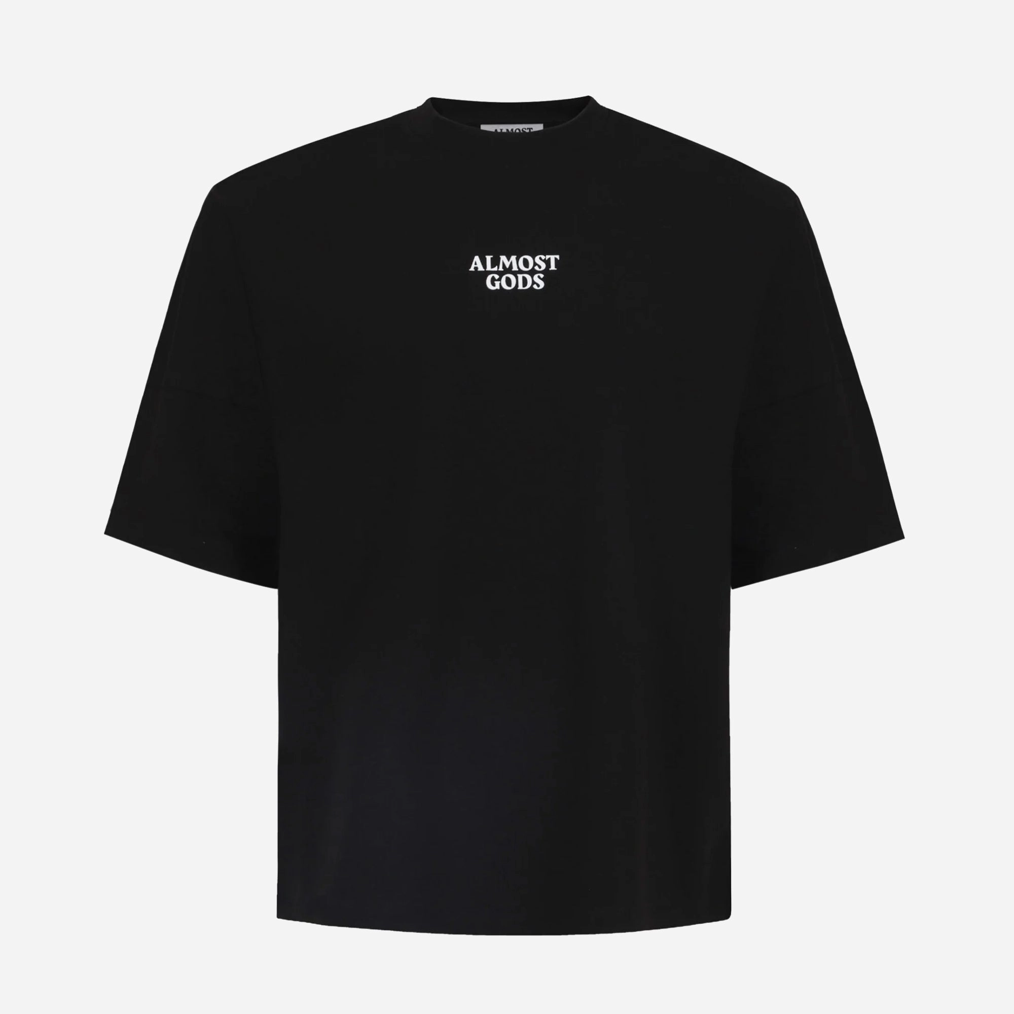 ALMOST GODS | ALMOST GODS LOGO TEE { BLACK SeamlessConstruction Sustain Glow