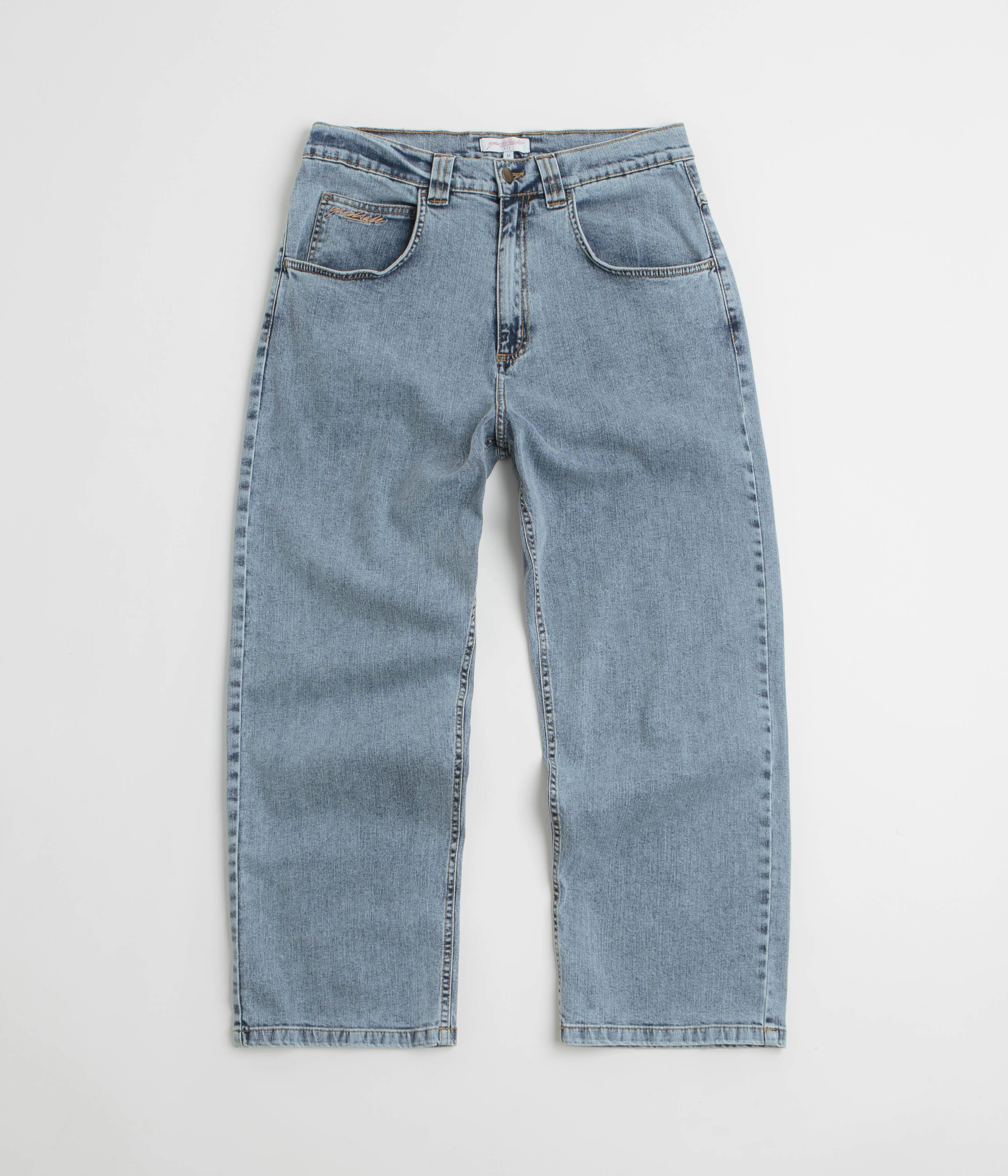 Quick Release Closure Yardsale Ivory Slub Jeans - Light Denim