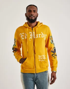 Cotton Glow Ed Hardy Panther Snake Full-Zip Hoodie