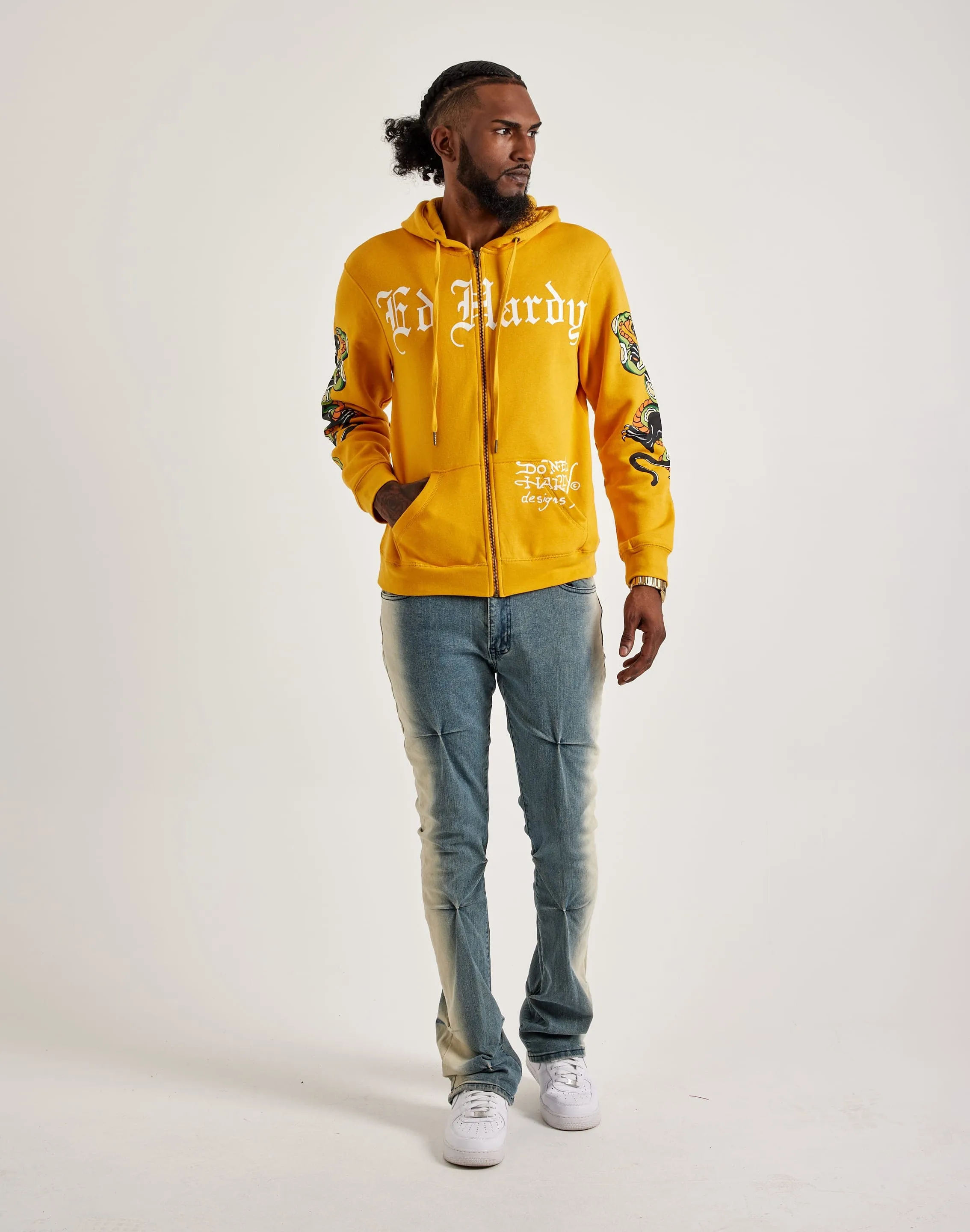 Ed Hardy Panther Snake Full-Zip Hoodie Compression Fit