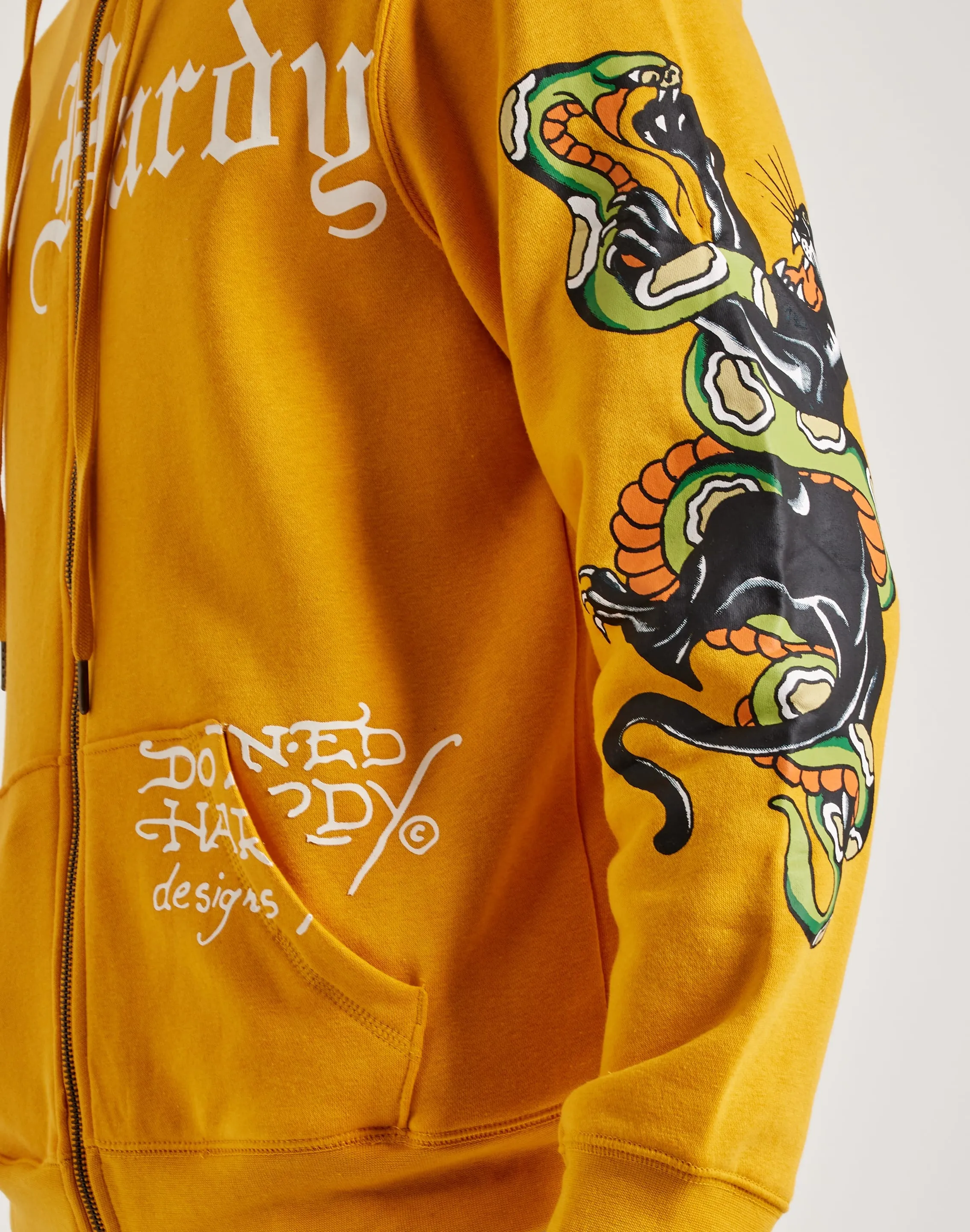 Glow Up Ed Hardy Panther Snake Full-Zip Hoodie