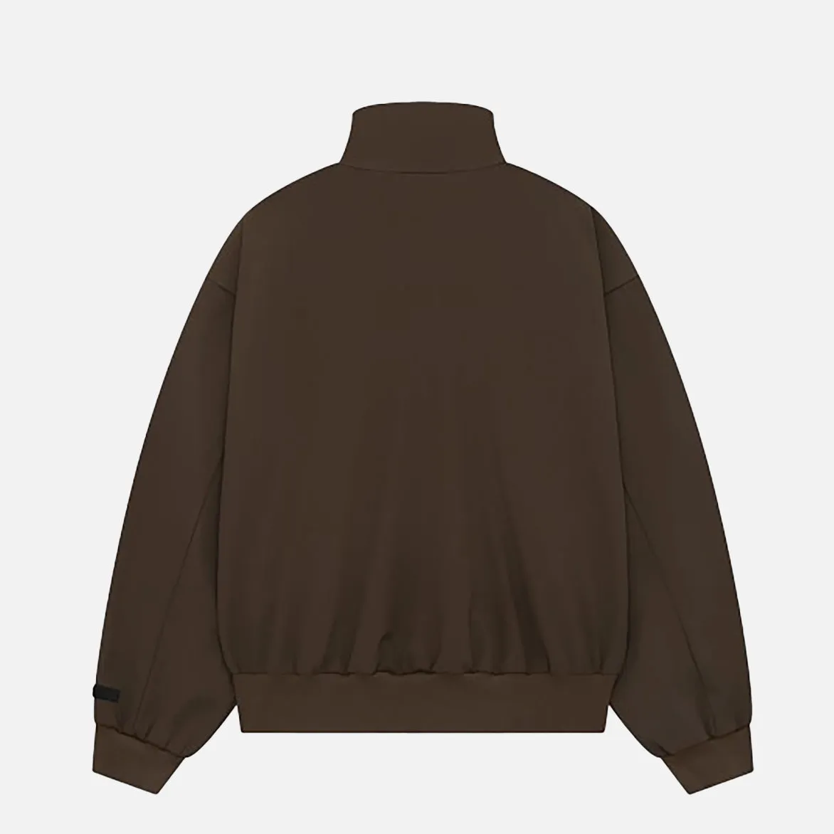 ESSENTIALS BONDED NYLON BOMBER JACKET - BROWN TagFreeDesign SeamlessFit