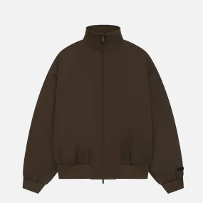 Summer Glow ESSENTIALS BONDED NYLON BOMBER JACKET - BROWN