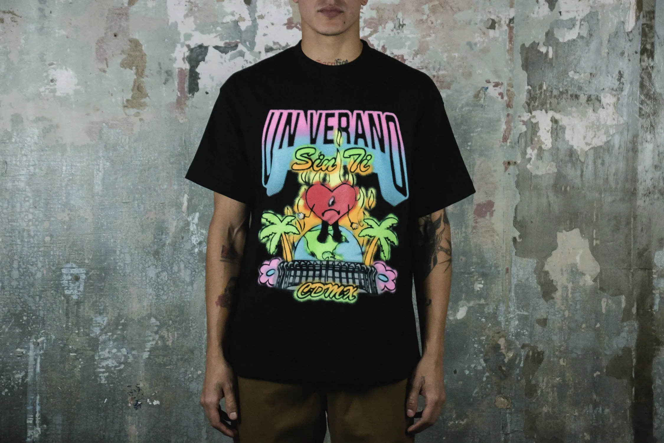 ThermalRegulation MultipanelLayout Bad Bunny Spray Tee