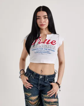 Art Core AntiFadeTechnology True Religion Retro Logo V-Notch Tee