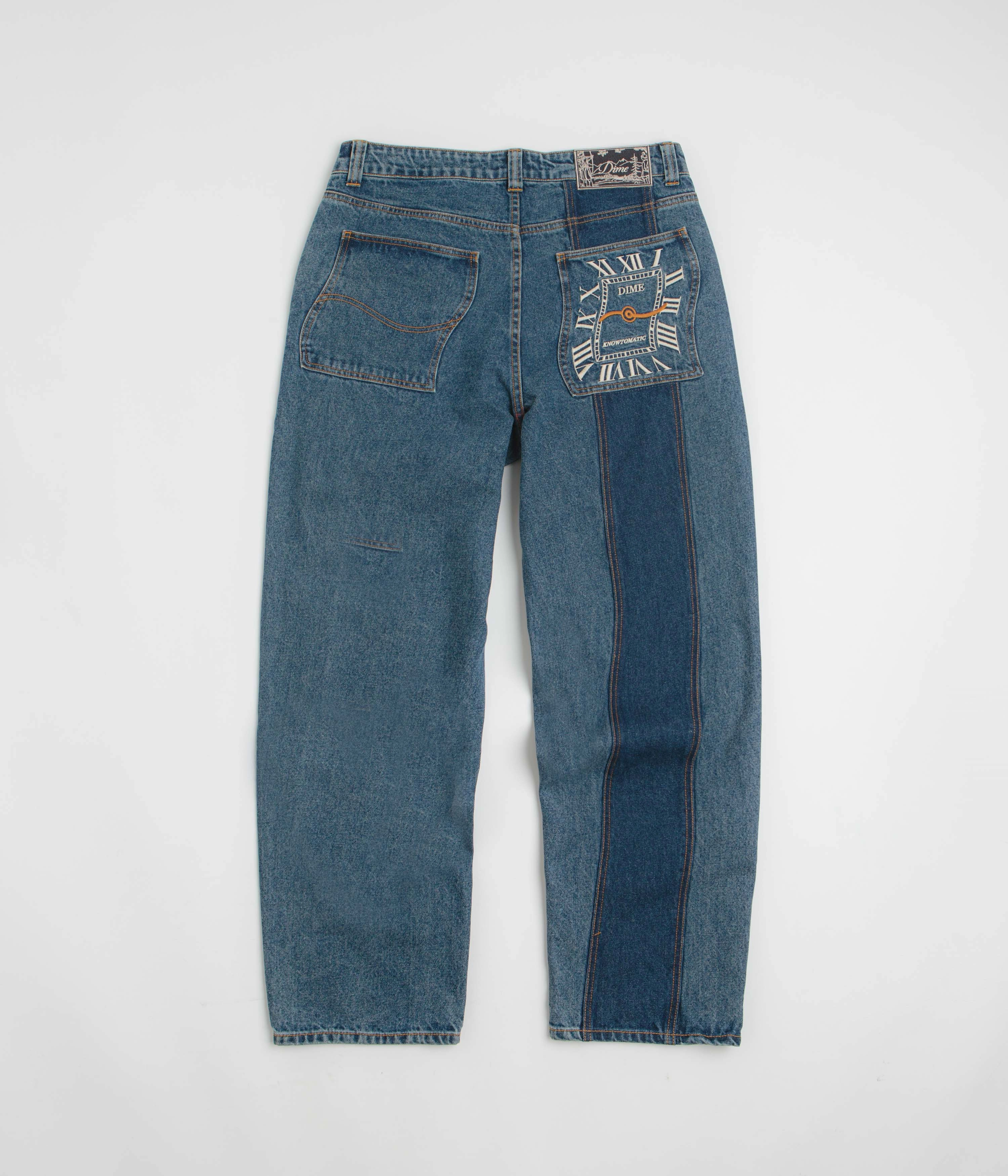 Dime Baggy Denim Pants - Knowtomatic Blue Secure Closures Work Friendly