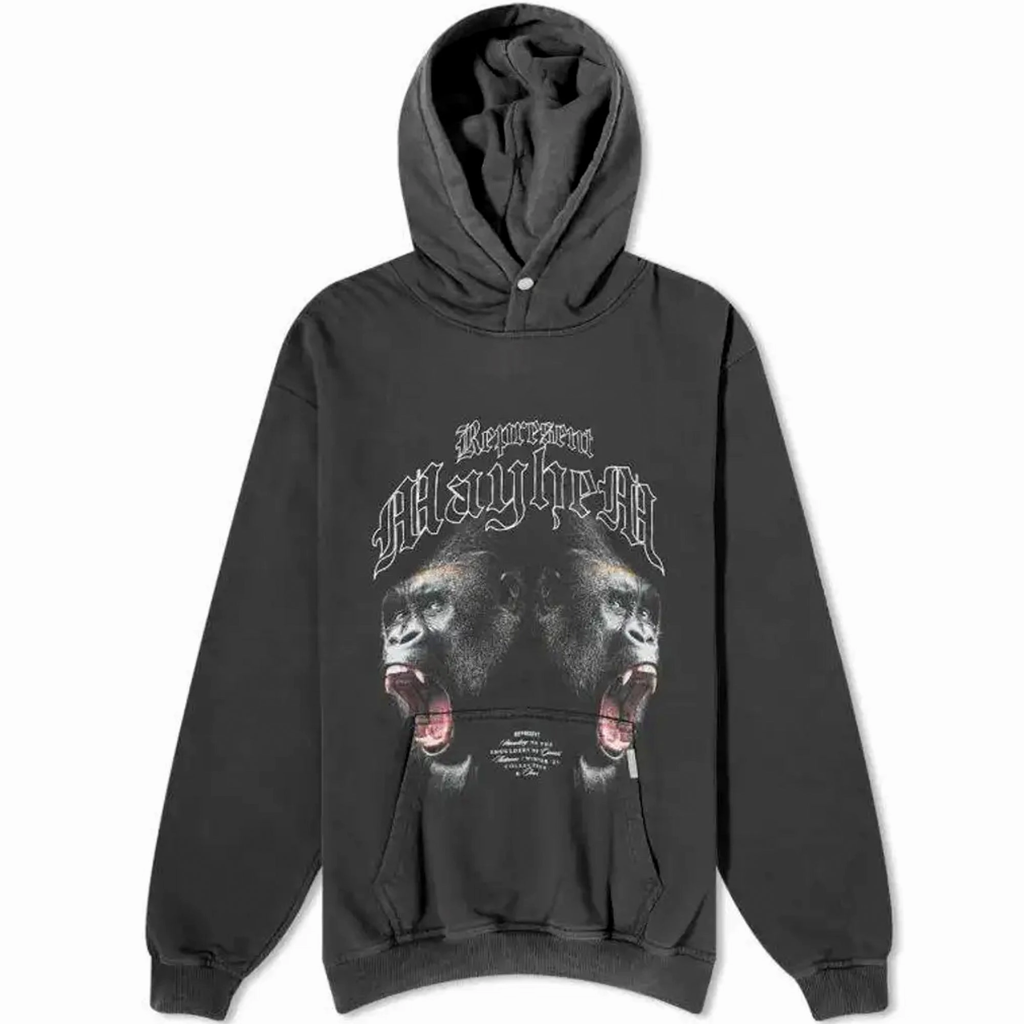 Represent | MAYHEM HOODIE  { VINTAGE BLACK smooth zipper