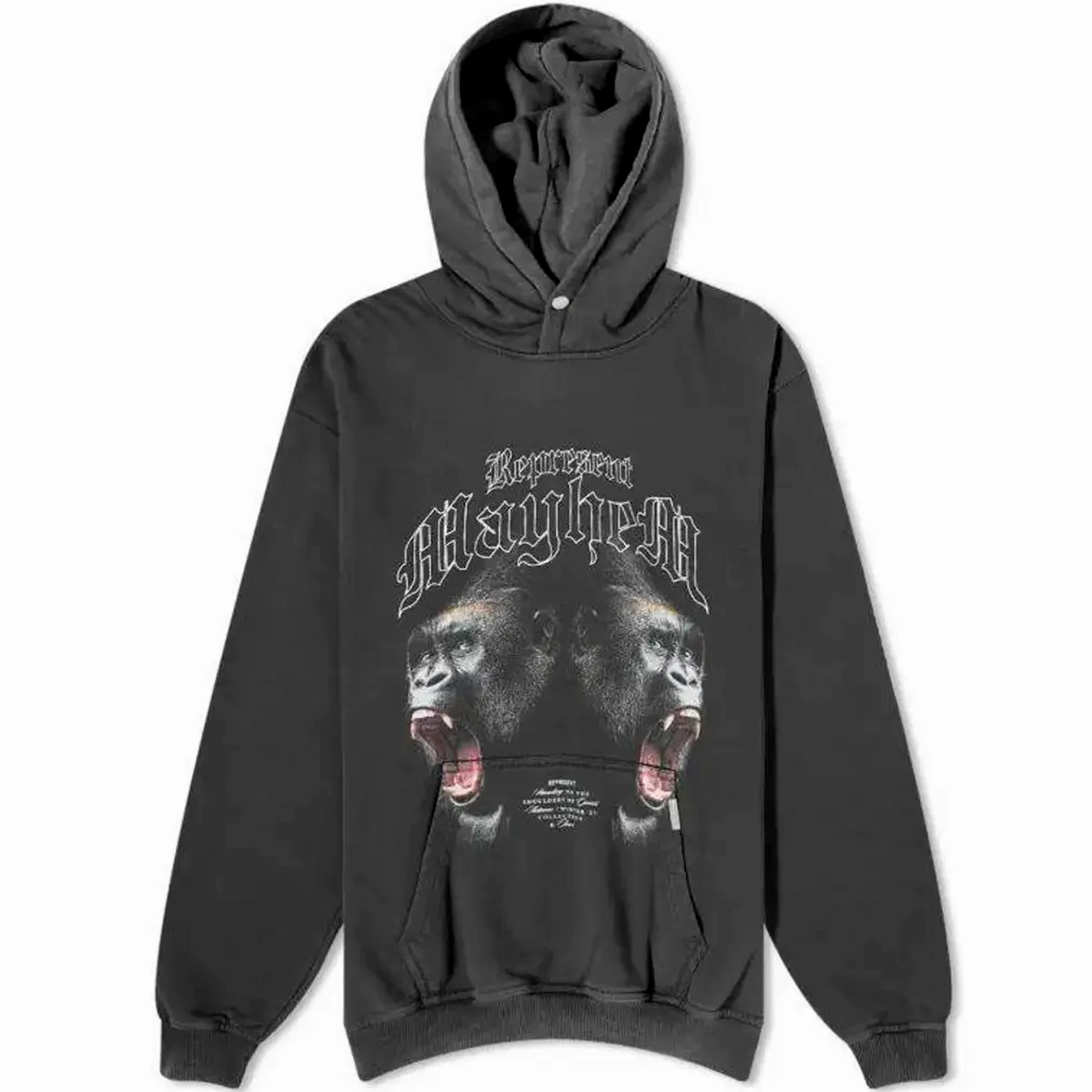 Star Light Adjustable Hem Represent | MAYHEM HOODIE  { VINTAGE BLACK