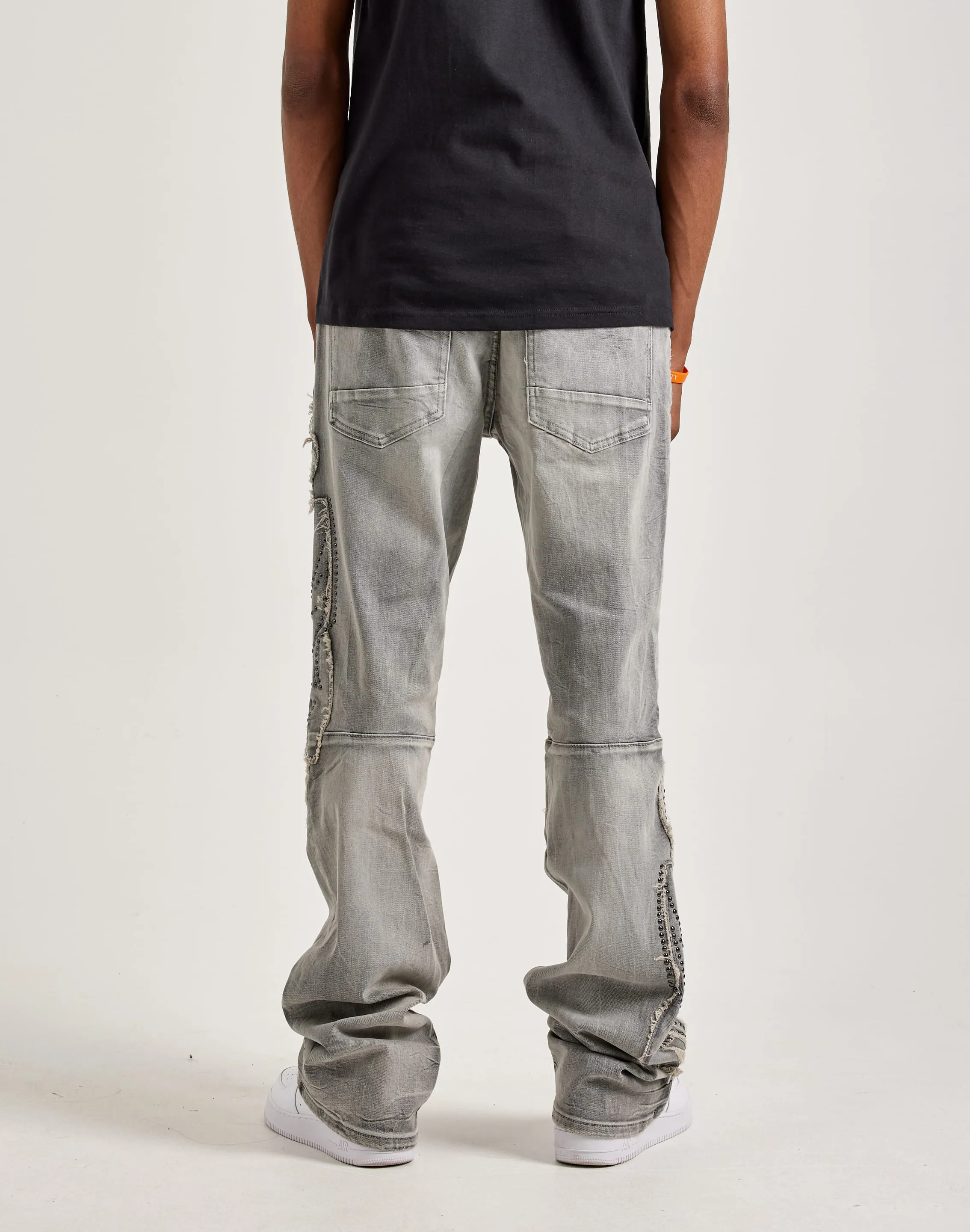 AntiSnagTechnology World Glow Smoke Rise Studded Flame Jeans