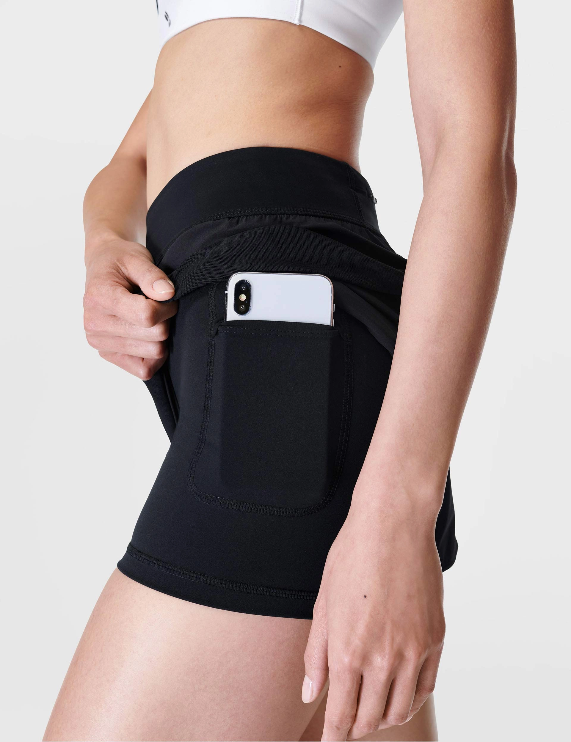 Reflective Safety Detailing Tempo Run Shorts - Black