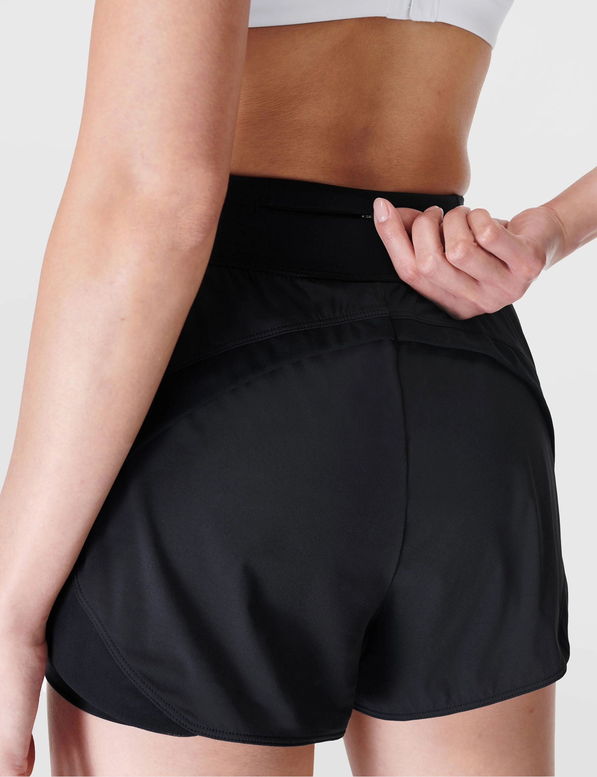 Tempo Run Shorts - Black Low Profile Zipper laid-back style