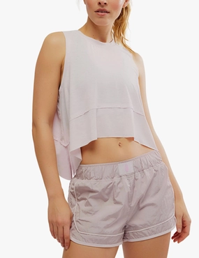 Full Zip Front Closure Tempo Tank - Rose Wash