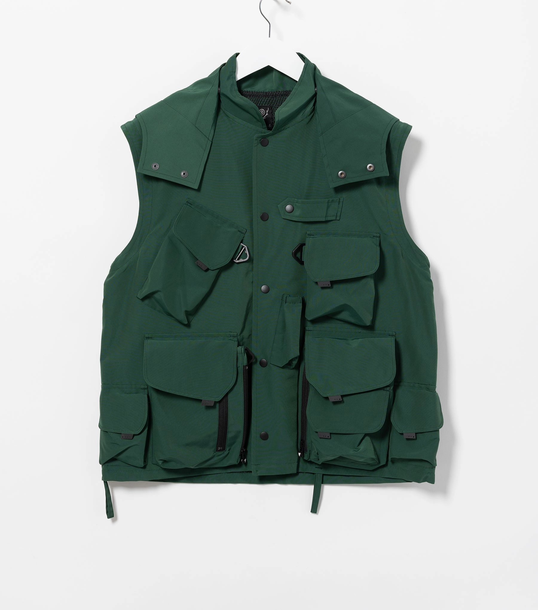 Tenkara Trout Parka (Green) MicrofiberTech Reinforced Neckline Detail