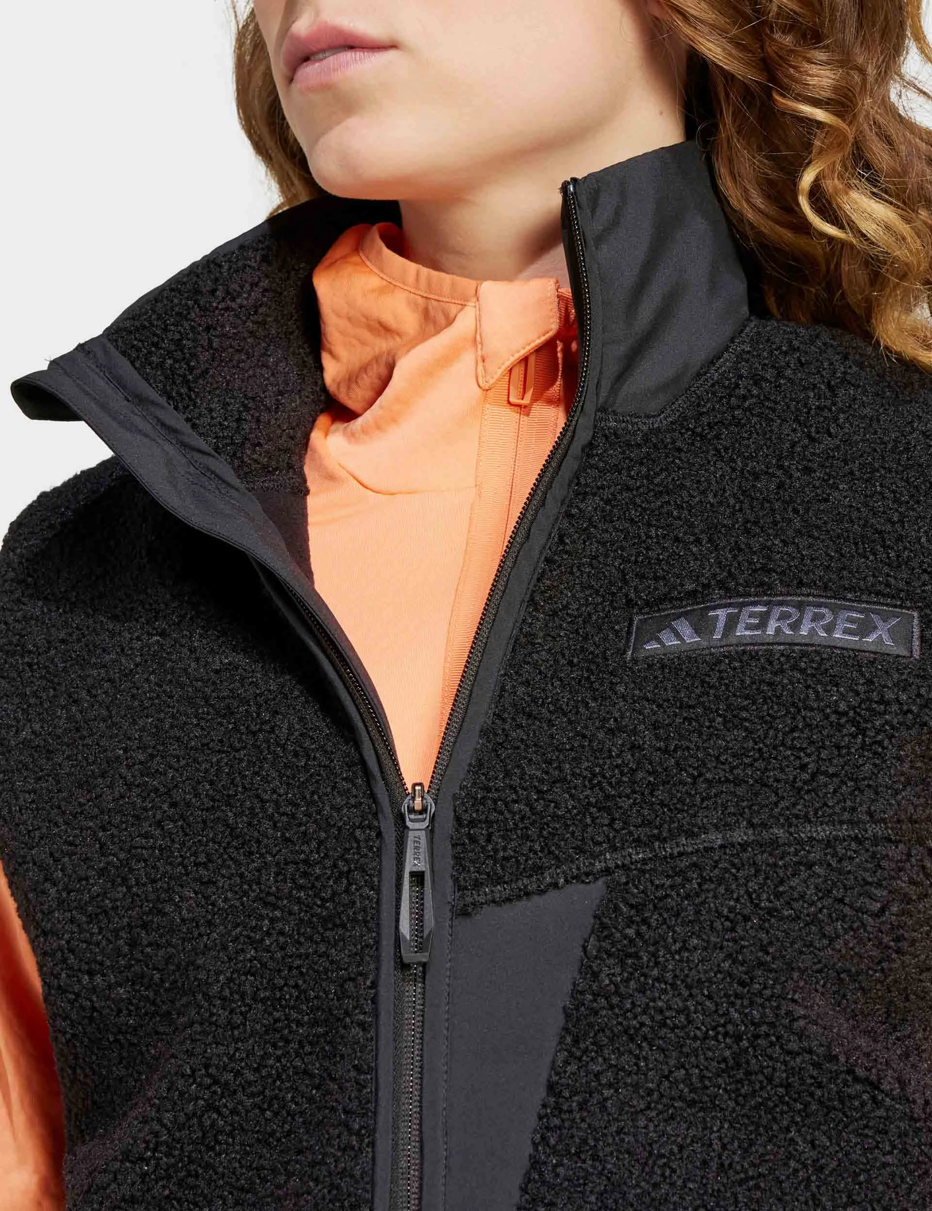Terrex Xploric High Pile Fleece Vest - Black Windbreaker Inspired Fit wrinkle free finish