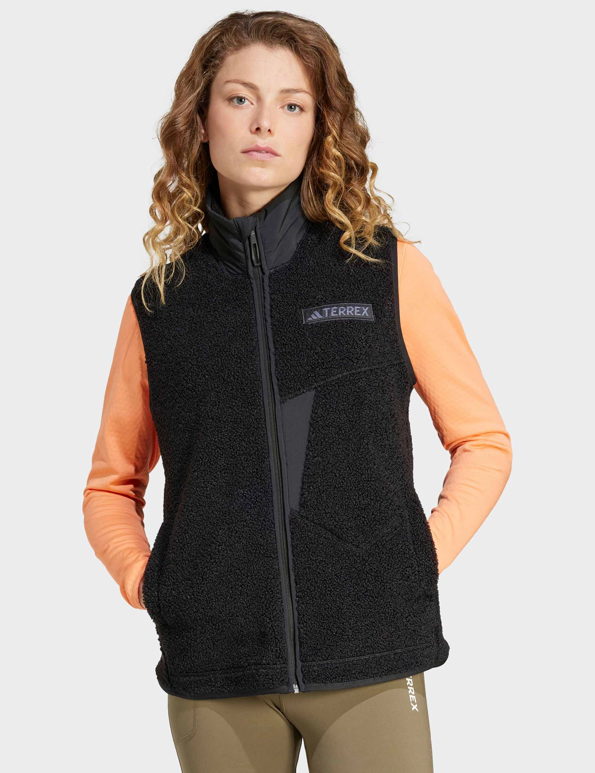 Terrex Xploric High Pile Fleece Vest - Black SlimSilhouette