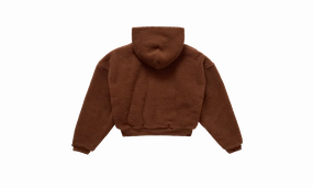 Terry Fleeced Zipped Hoodie "Brown"