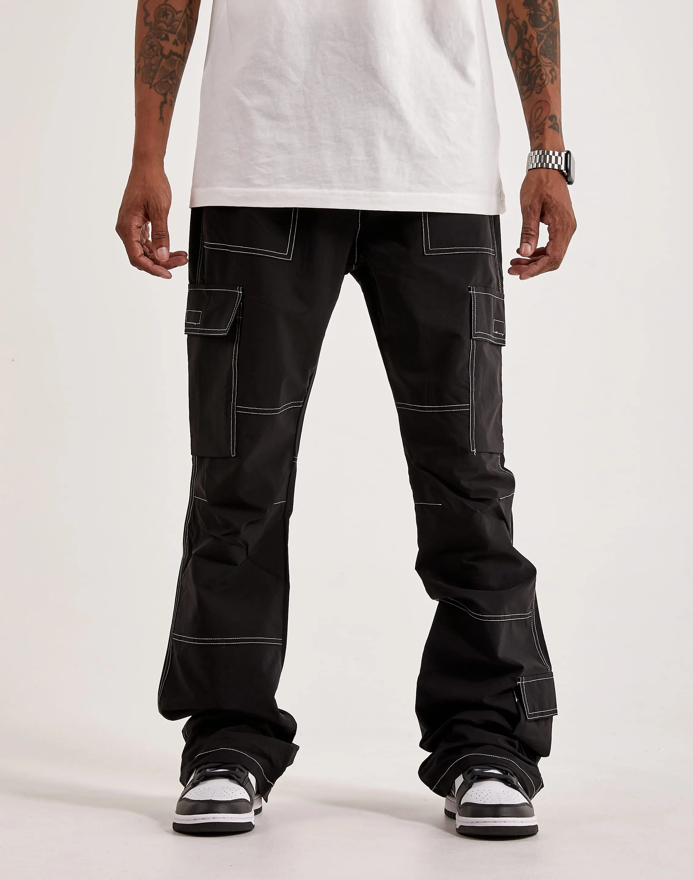 Smart Glow Star Mood American Stitch Stacked Leg Contrast Pants