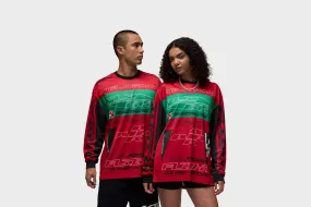 Jordan MVP Printed L/S Shirt (Red/Lucky Green/Black) Colorfast Technology Data Mode