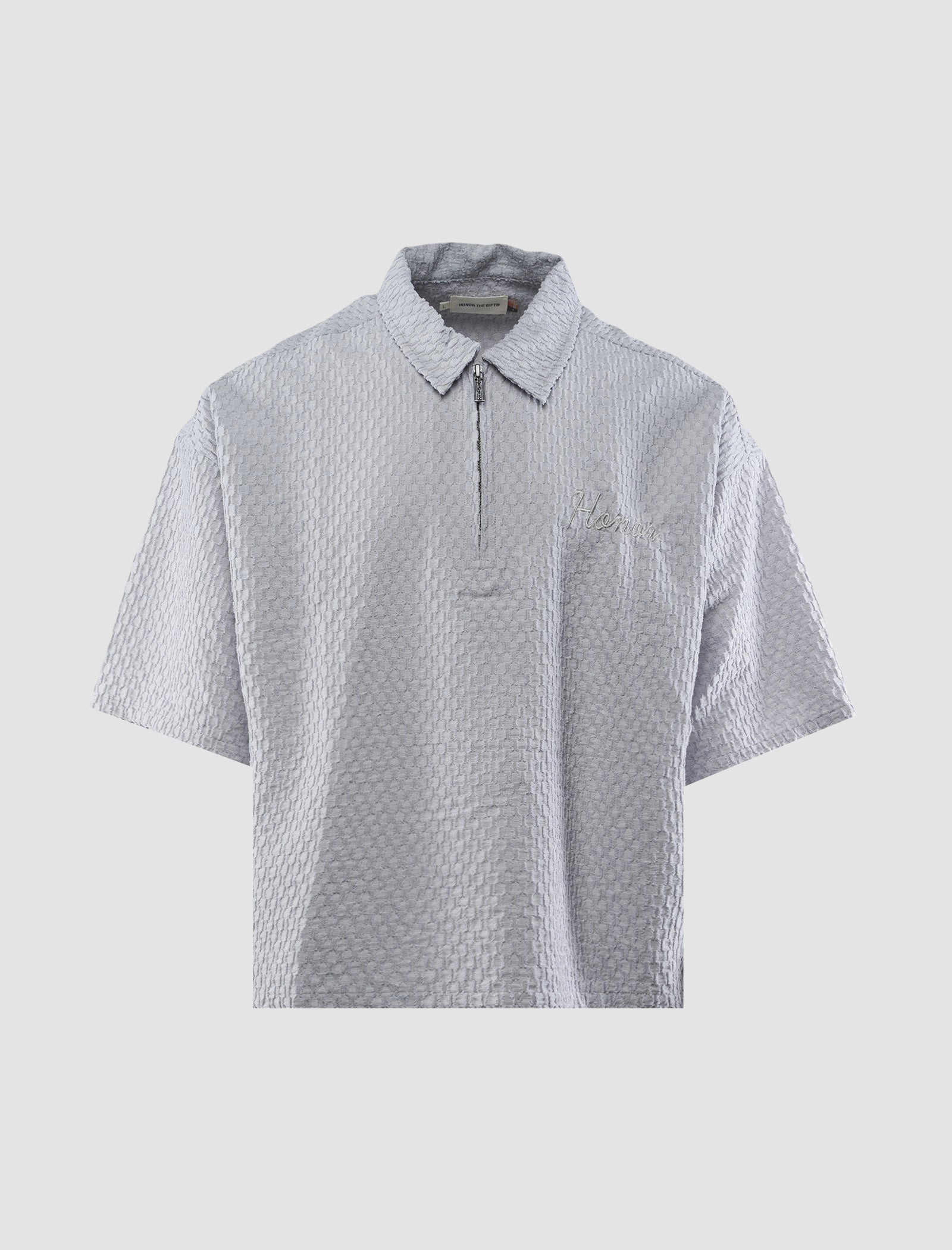 TEXTURED KNIT ZIP Seamless construction