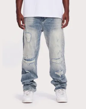 Breath Skin FadeResistant THE LEVERAGE Crysp Denim Pacific Slim Straight Jeans