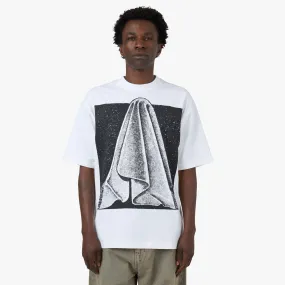 The Trilogy Tapes Drapery T-Shirt White pom-pom cricket venue