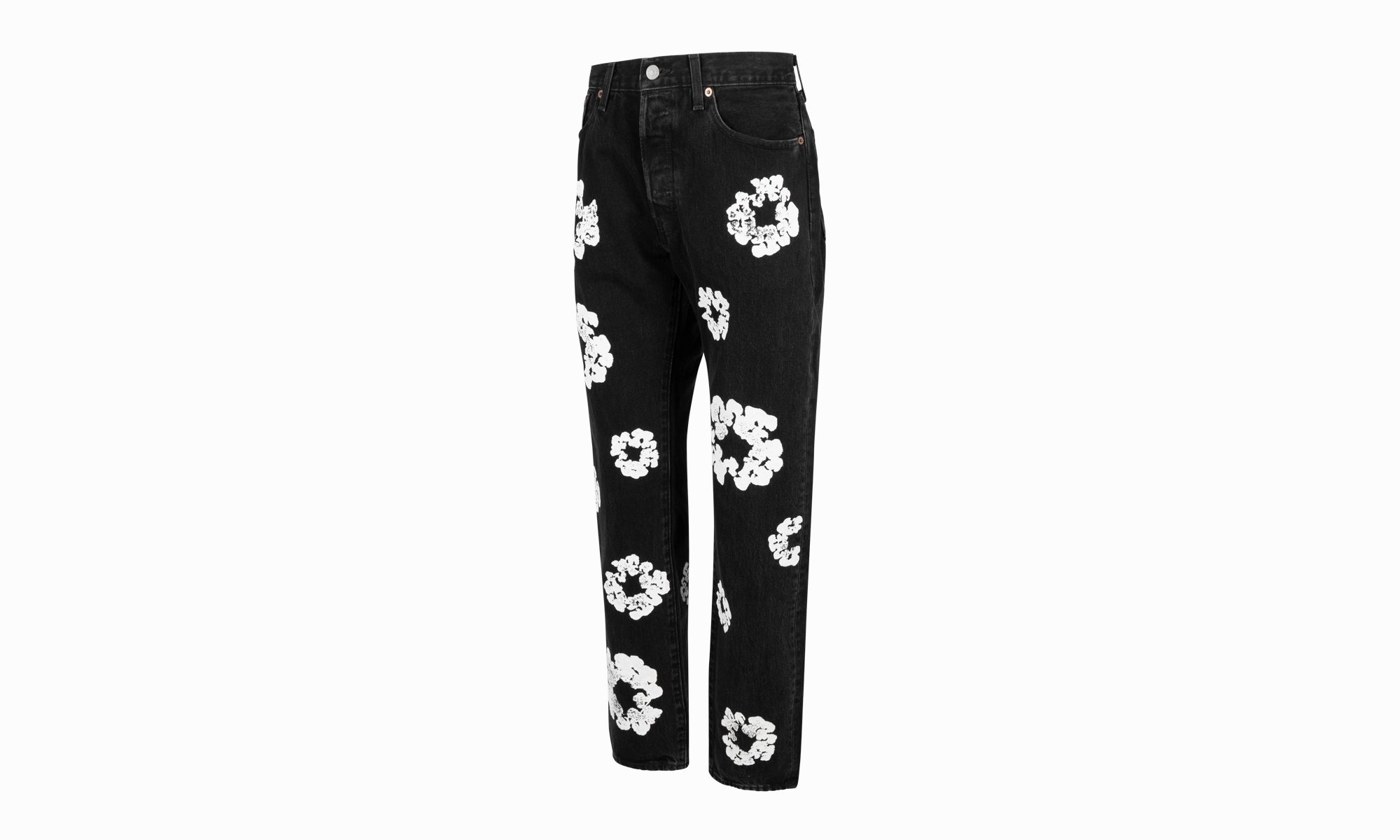 Minimalist Weekend Getaway Casual The Cotton Wreath Denim Jeans "Black"
