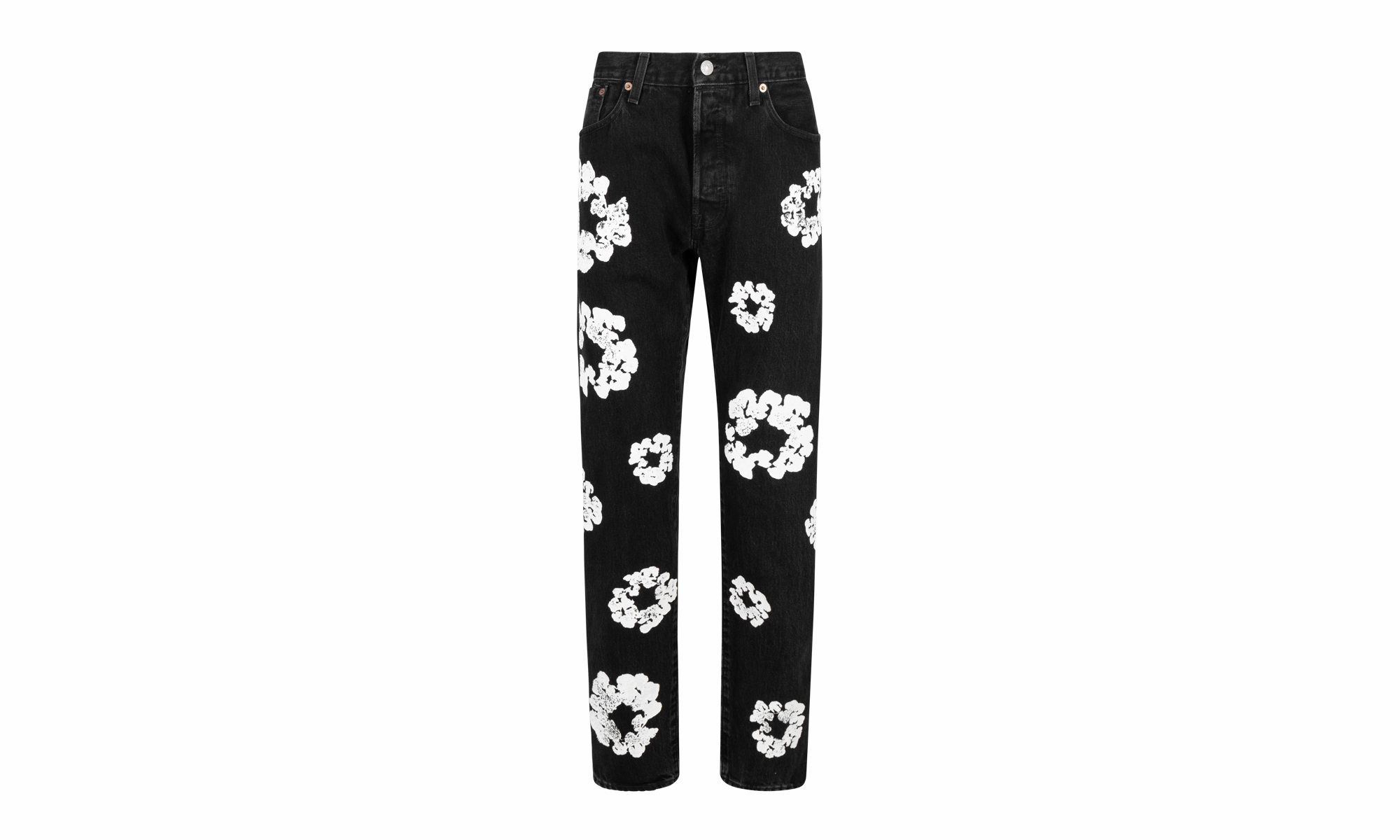 The Cotton Wreath Denim Jeans "Black" Soft Texture Beach Day Minimalist Style Youth Style