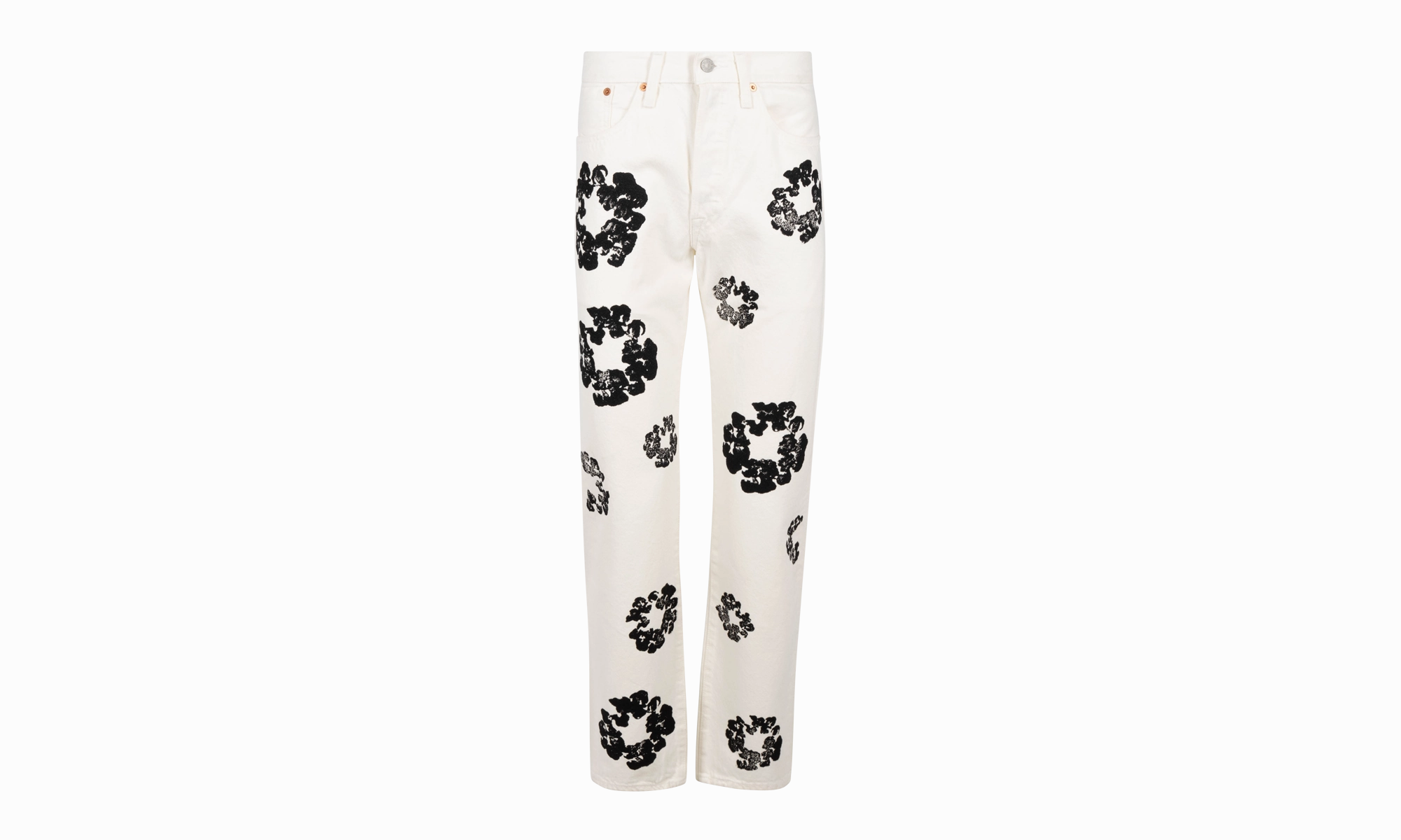 Minimalist Elegant The Cotton Wreath Denim Jeans "White"