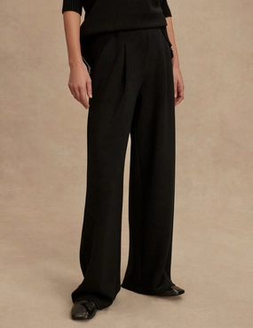 Elastic Cuff Design Non Restrictive Fit The Extra Wide Leg Pant 29.5" - Black