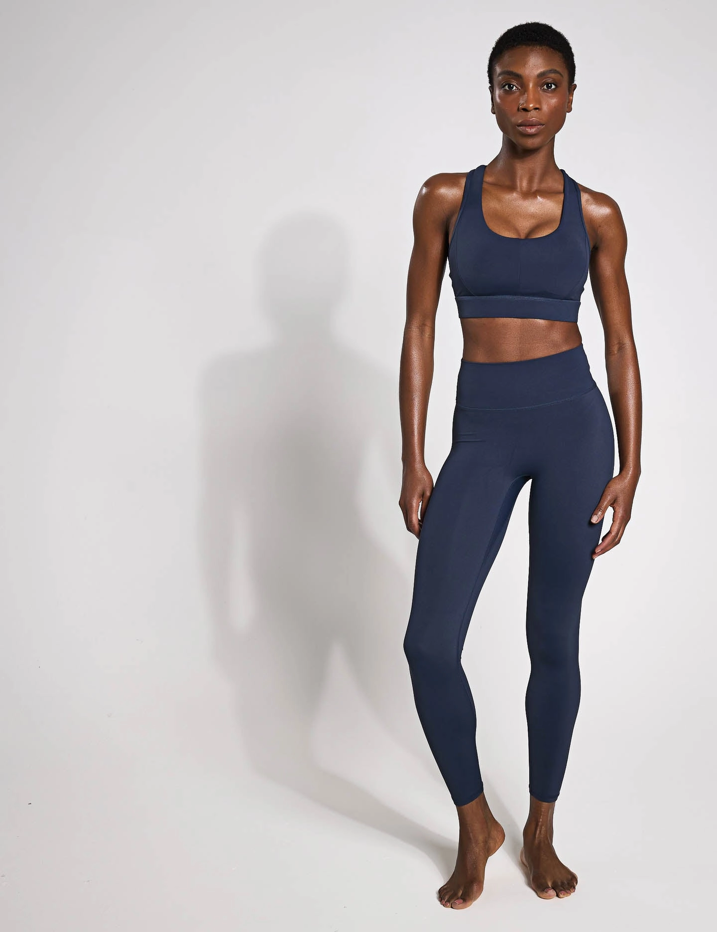 Ultra Light Weekend Trip Eco Friendly Beach Walk The Frankie Leggings Set - Navy Blue