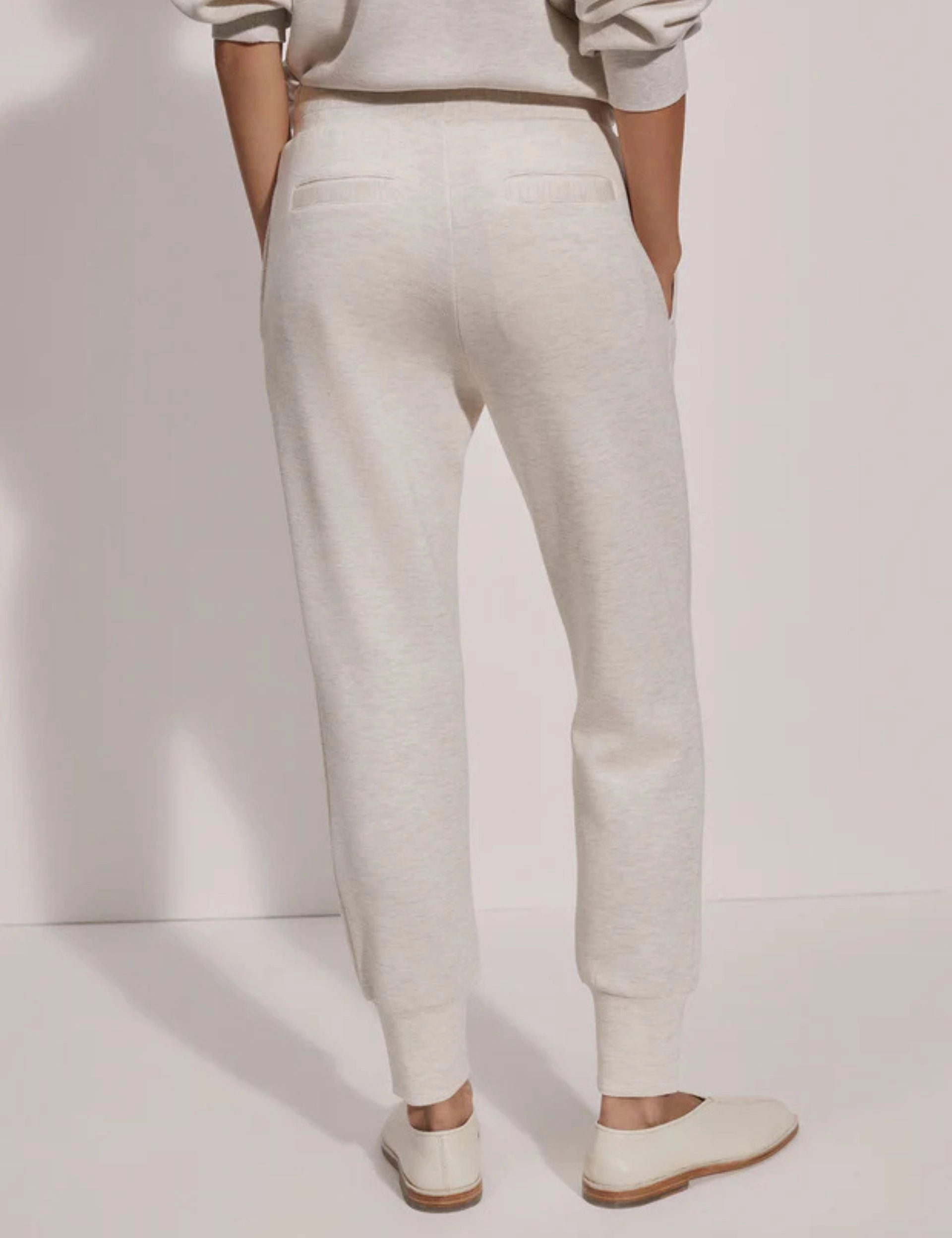 The Slim Cuff Pant 27.5" - Ivory Marl Anti RideUpSilhouette
