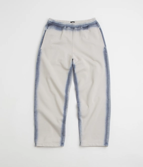 Double Layered Hem The Trilogy Tapes Overdye Open Hem Sweatpants - Grey / Blue