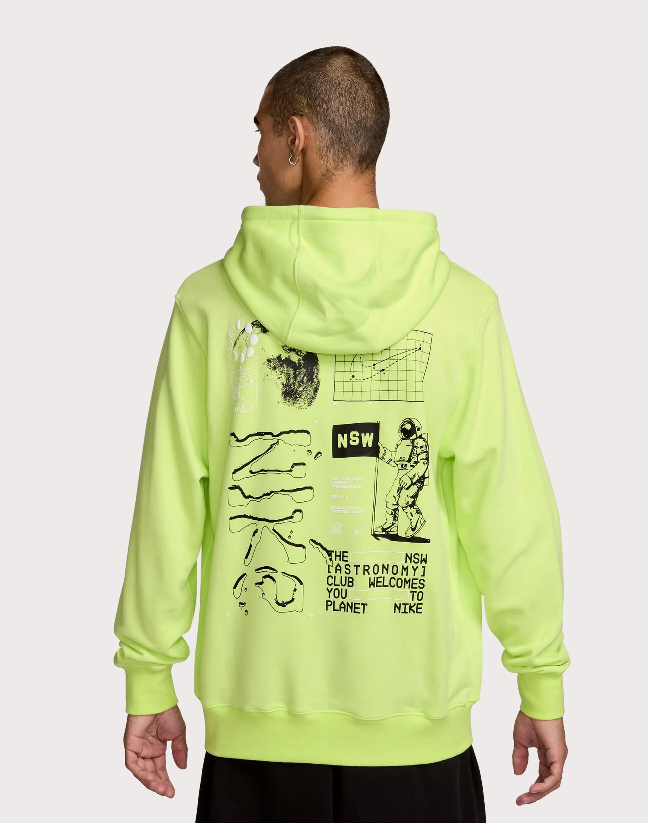Nike Club French Terry Pullover Fleece Hoodie Net Fit ElasticWaistband