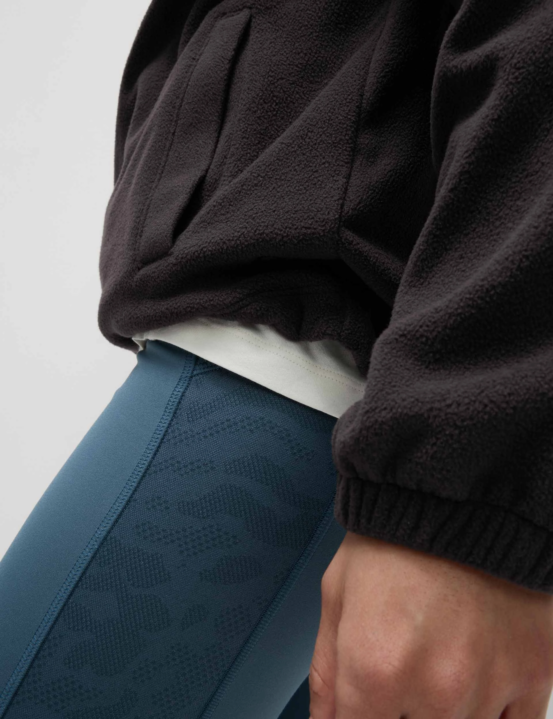 Thermal Half Zip Colour Block Fleece - Carbon DoubleLayeredHem SoftshellMaterial