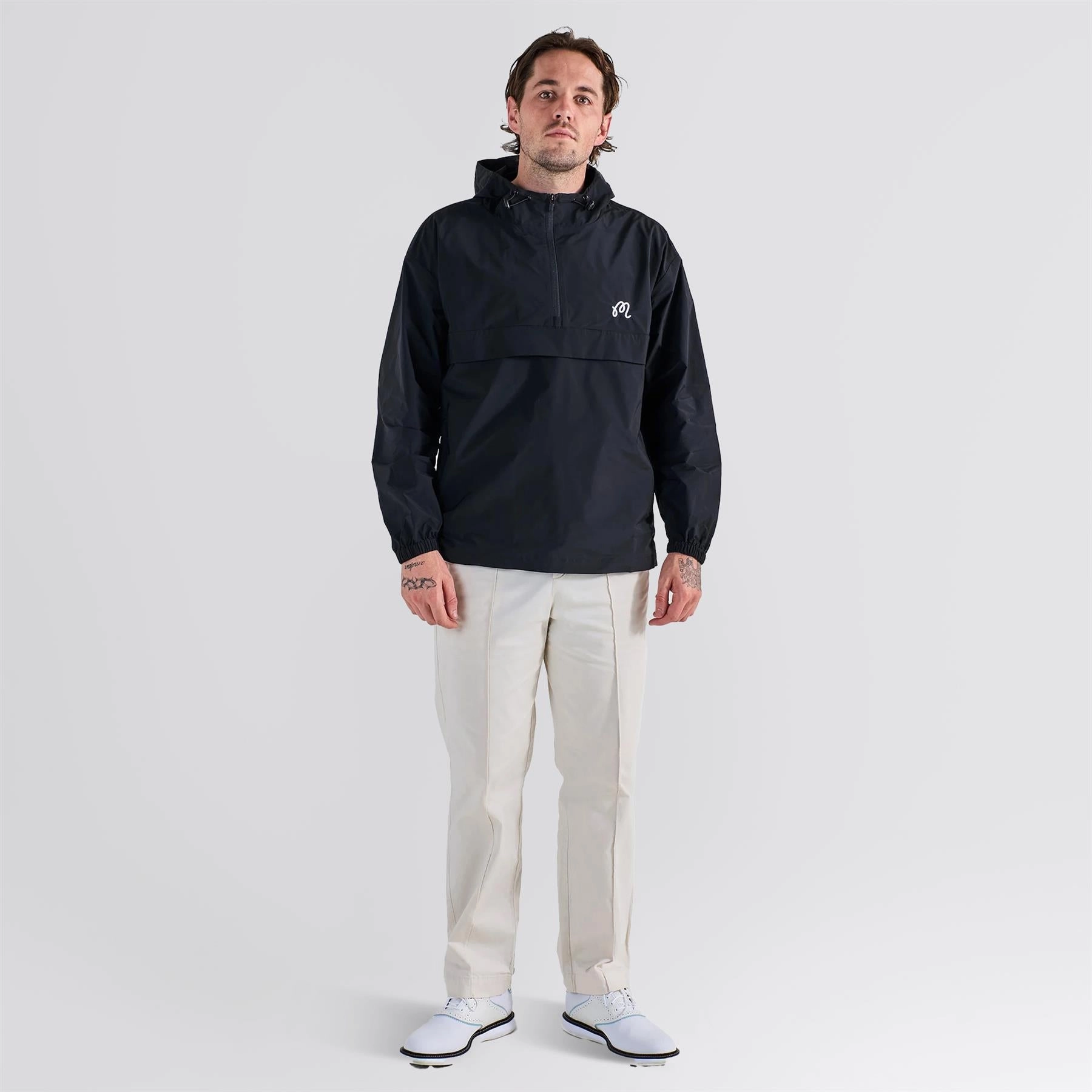 Evergreen Nylon Anorak Black Loose-fit