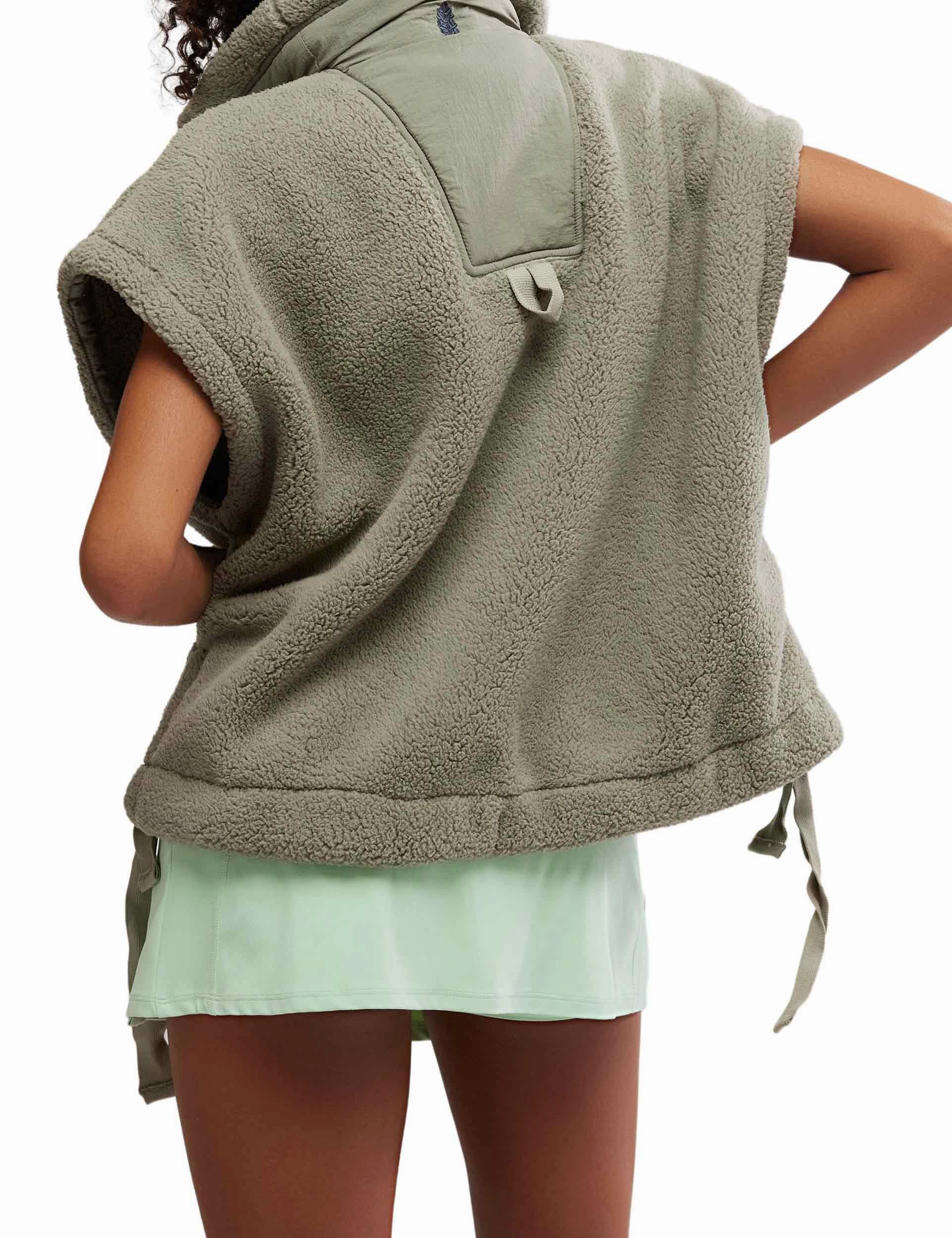 Neutral palette Wrinkle Resistant Scout It Out Fleece Vest - Sage Stone