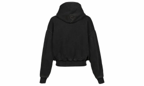 Thermal Zip Up Hoodie "Washed Black"