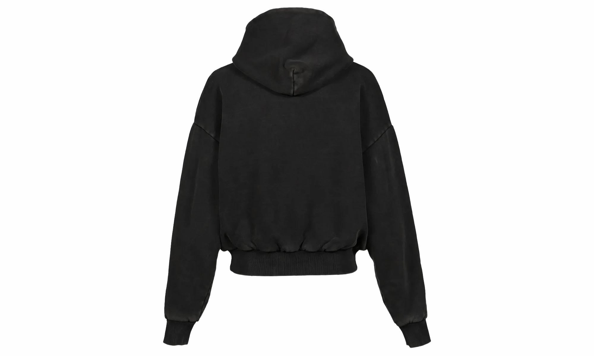 Thermal Zip Up Hoodie "Washed Black"