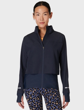 Recycled materials Soft Cover Fast Track Running Jacket - Navy Blue