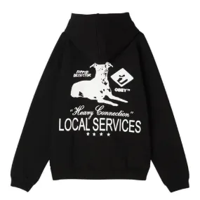 Obey Services Extra Heavy Hoodie - Black Fashion Feel