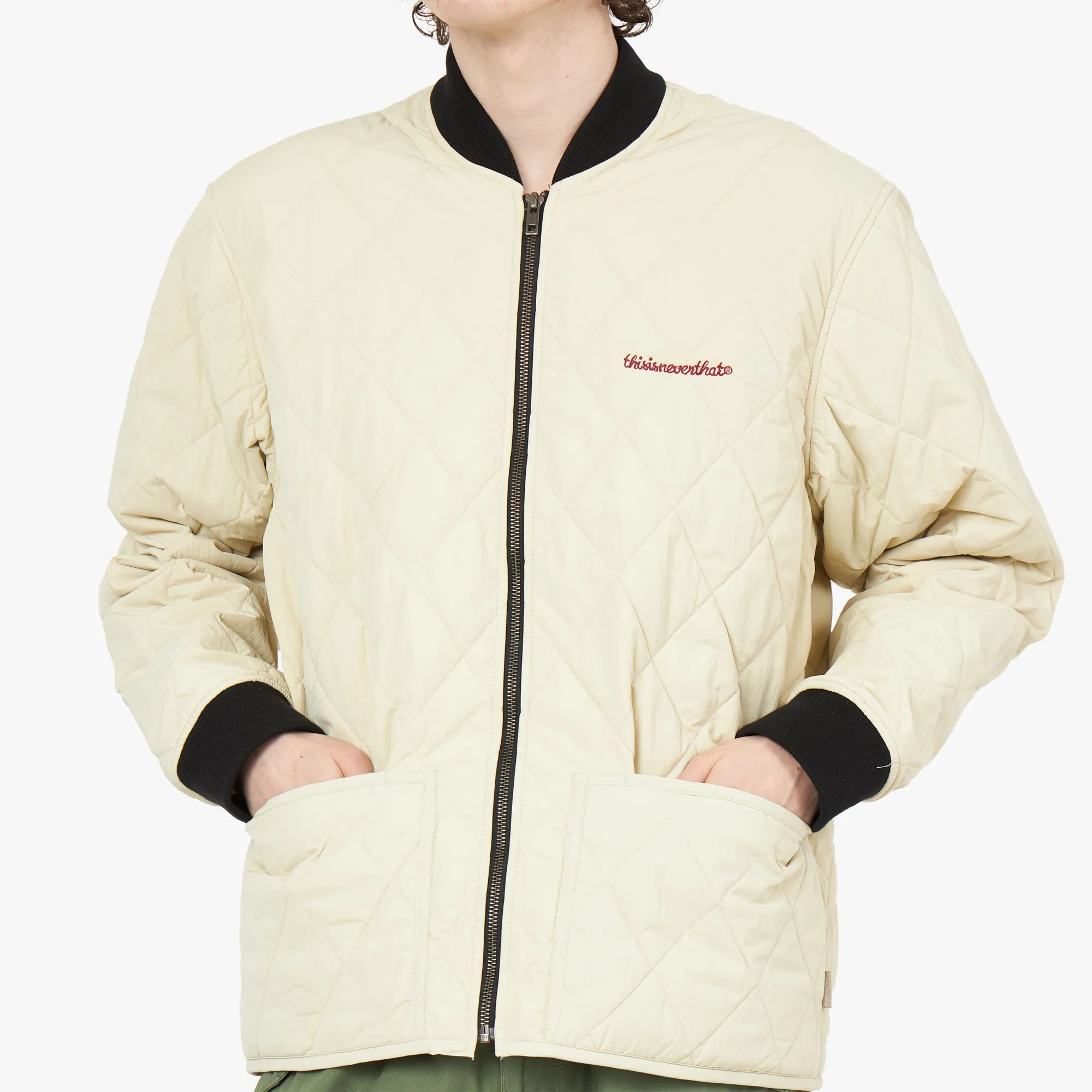 thisisneverthat Edelweiss Quilted Jacket / Stone Daily Wear Ventilated Back